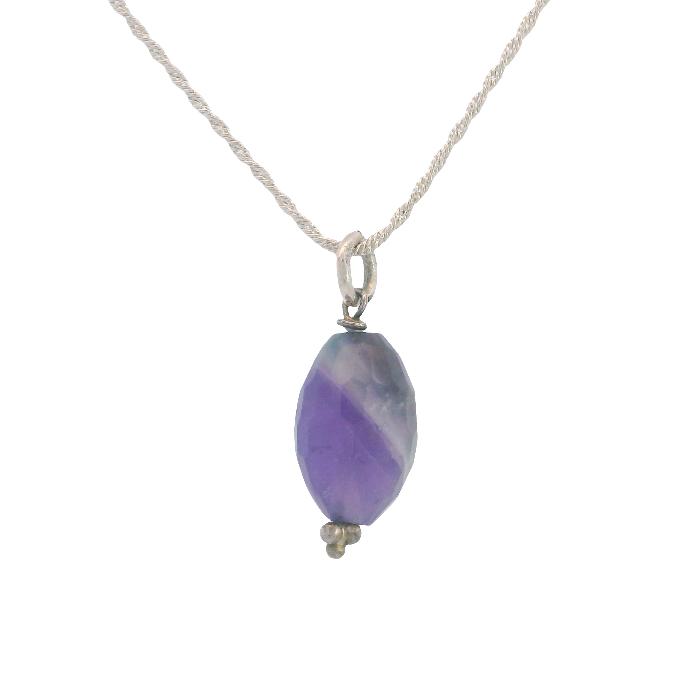 Featured image for “Sterling Silver Dream Amethyst Drop Pendant”