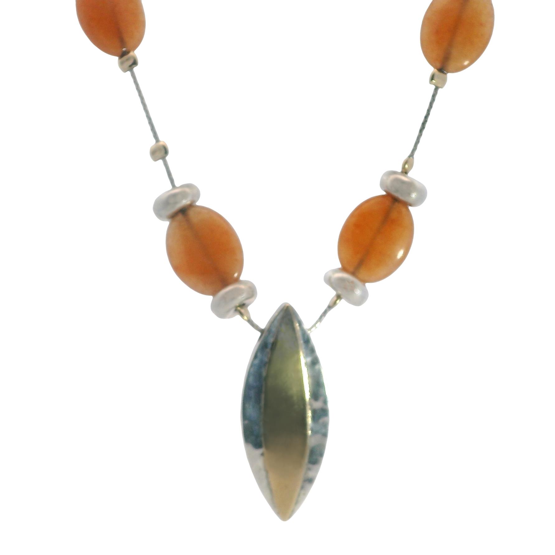 Featured image for “Sterling Silver W/ Orange Aventurine Necklace”