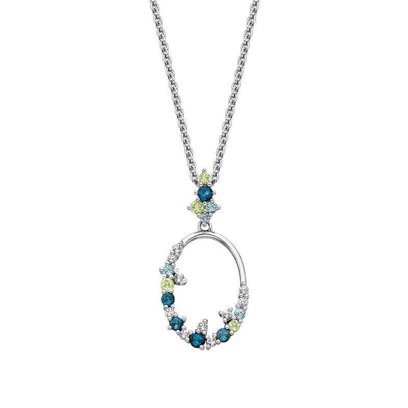 Featured image for “Sterling Silver Peridot and Topaz Confetti Pendant”