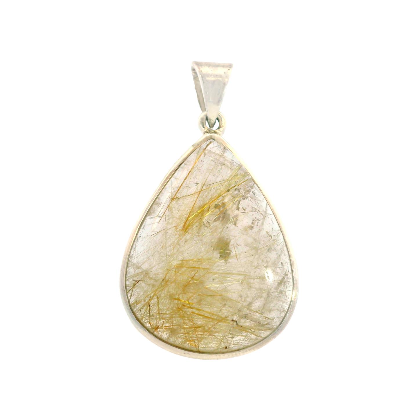 Featured image for “Sterling Silver Rutilated Quartz Pendant”