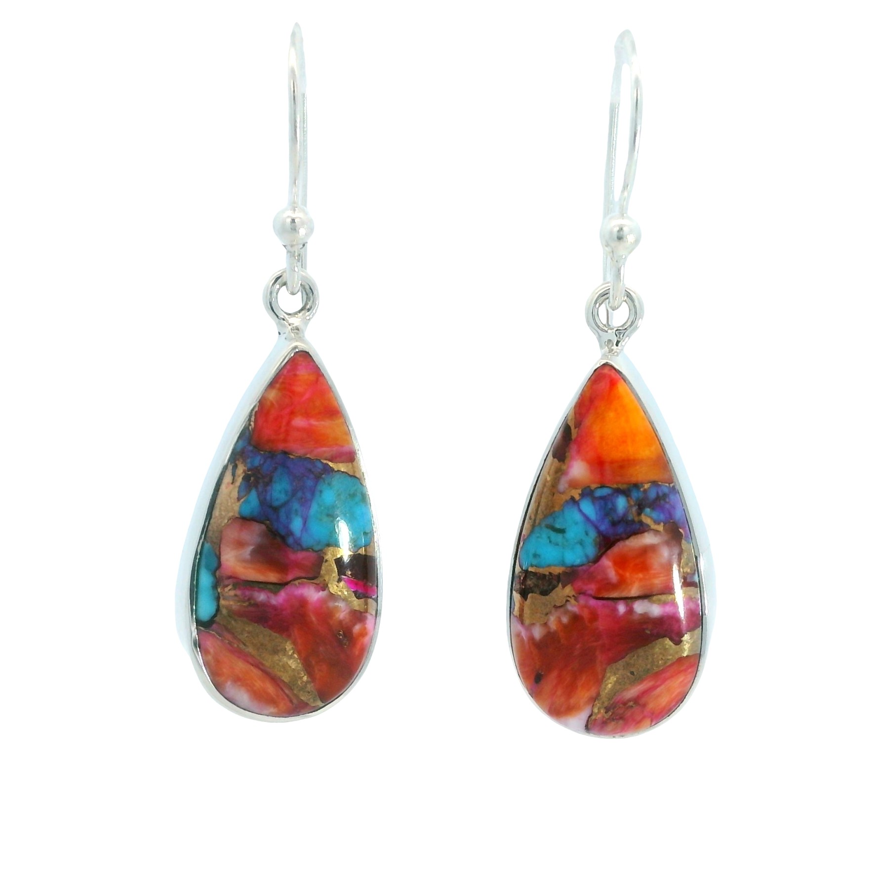 Featured image for “Sterling Silver Spiny Oyster Turqouise Earrings”