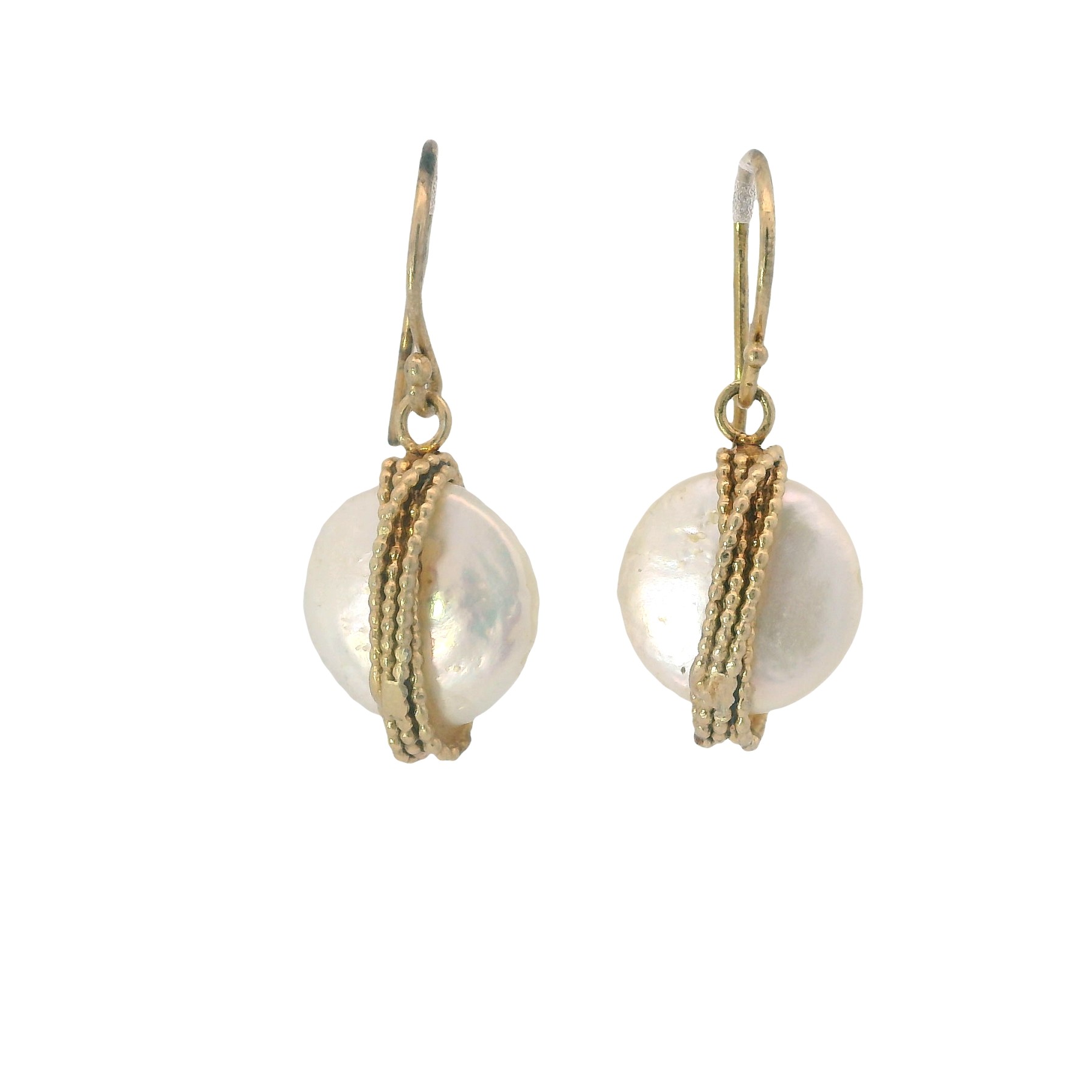 Featured image for “Vermeil Wrapped Pearl Dangles”