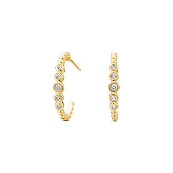 Featured image for “Vermeil and White Sapphire Beaded Hoops”